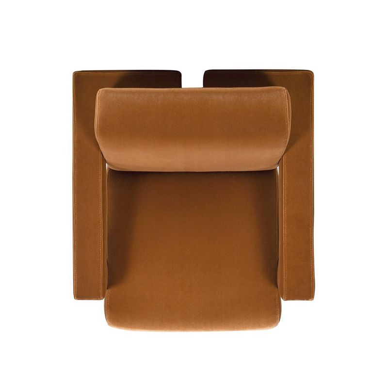 Ethan 28.5" Fully Upholstered Accent Arm Chair, Burnt Orange Performance Velvet, 4 of 7