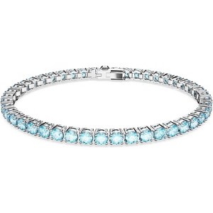 Matrix Crystal Tennis Bracelet, Round Cut Stones in Pink, Blue, Black, Clear with Multiple Metal Finishes - 1 of 4