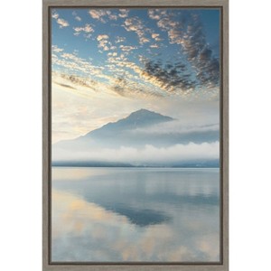 Amanti Art Gravedona Harbor Sunrise Mountain by Alan Blaustein Canvas Wall Art Print Framed 16 x 23-in. - 1 of 4