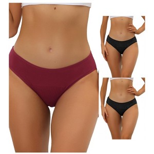 Allegra K Women's Mid-Rise Available in Plus Size Hipster Underwears 3 Packs - 1 of 4
