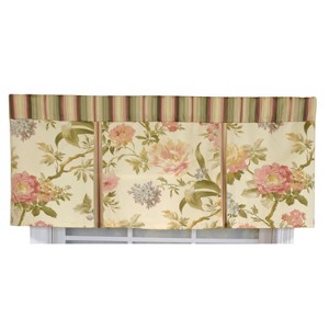 RLF Home 3" Rod Pocket High Quality Fabric Casa di Fiori Pleated Valance for Windows 50" x 16" Cameo - 1 of 4