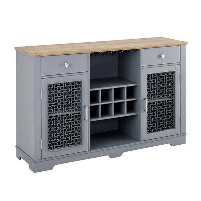 37.75 In. Modern Farmhouse Buffet Cabinet, Sideboard with 2 Drawers and Elegant Glass Door Cabinets