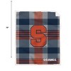 NCAA Syracuse Orange Plaid Steel Royal Plush Faux Shearling Blanket - 2 of 3