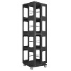 Black 4-tier all-steel rotating bookcase with 360° rotating wheels, large capacity, sturdy and durable bookcase - 2 of 4