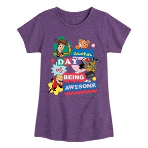Girls' - Disney - Another Day Of Being Awesome Fitted Short Sleeve Graphic T-Shirt - 1 of 4