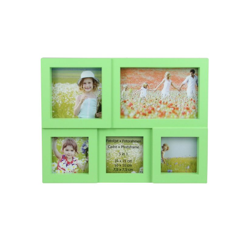 Northlight 11.5" Green Multi-Sized Puzzled Collage Photo Picture Frame Wall Decoration, 1 of 4