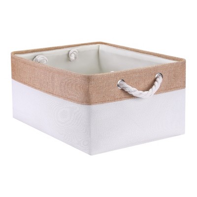 Unique Bargains Fabric Collapsible Storage Organizer Basket with Handles