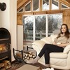 Costway 17'' U-Shaped Firewood Rack Steel Fireplace Wood Storage Log Rack Holder - 4 of 4