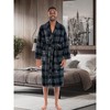 ADR Men's Plush Fleece Robe, Soft Cozy Warm Wrap Around Bathrobe - 2 of 4