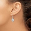 Black Bow Jewelry Sterling Silver Polished and Satin CZ Snowflake Dangle Earrings - 3 of 4