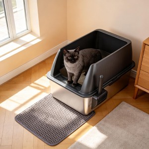Cat Litter Box Stainless Steel, 23.7
