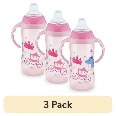 LunaLulinlk (3 pack) Learner Cup, 10 oz Soft Spout Sippy Cup, 1 Pack, Girl