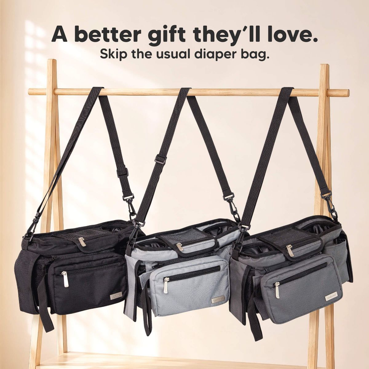 KeaBabies Stash Stroller Organizer Bag, Storage Caddy with Cup Holders, Fits Most Strollers and Wagons - thumbnail 9