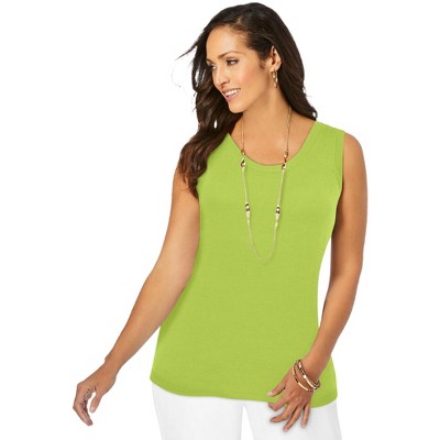 Jessica London Women's Plus Size Scoop-Neck Sweater Tank