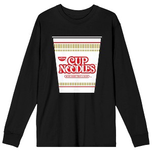 Nissin Cup Noodles Instant Noodles Crew Neck Long Sleeve Black Adult Tee - 1 of 3