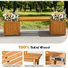VINGLI Outdoor Wood Bench with Planter Boxes, 2-in-1 All-Weather Porch Bench Seat ＆ Open-Ended Raised Garden Bed, for Balcony Patio (2 Boxes) - 4 of 4