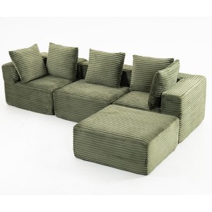 Resenkos Compressed Sofa, Space-Saving Cube Sofa, Magic Sofa for Living Room, Compact & Comfortable, Easy to Assemble, Corduroy, Beige - 1 of 4