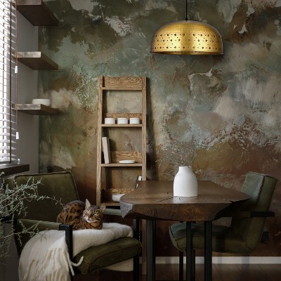 Stevie 17.75" Gold Star Cutout Dome Pendant Light