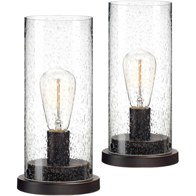 360 Lighting Libby Seeded Glass Edison Accent Lamp Set of 2