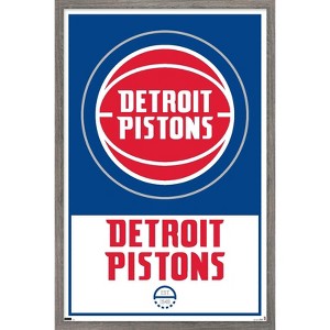 Trends International NBA Detroit Pistons - Logo 21 Framed Wall Poster Prints - 1 of 4