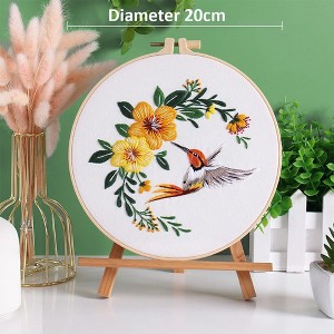 Embroidery Starter Kit for Beginners, Stamped Cross Stitch Kits with Embroidery Cloth, Embroidery Hoop, Needle and Instructions, Flower Bird Pattern - 1 of 4
