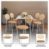 LeisureMod Velvet Dining Chair with Rattan Back, Set of 4 Side Kitchen Chair with Stainless Steel Base Euston Collection - 4 of 4