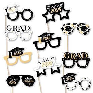 Big Dot of Happiness 2025 Hello College Graduation Glasses - Paper Card Stock Party Photo Booth Props Kit - 10 Count - 1 of 4