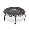 JumpSport 350 Indoor Portable Lightweight Safe Stable Heavy Duty 39-Inch Fitness Trampoline with Handle Bar Accessory, and Workout DVD, Black - 2 of 4