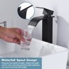 WOWOW Single Handle Single Hole Waterfall Bathroom Faucet with Drain Kit Included - 3 of 4