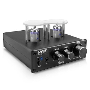 Pyle PVTA20 600W Bluetooth Tube Amplifier - Stereo Receiver, 2 Tubes, AUX/MP3/Mic Inputs, Copper Output - Desktop Audio Power Amp, 600W - 1 of 4