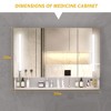 NicBex 35"x28" LED&Anti-Fog Wall Mirrored Bathroom Cabinet,Aluminum Medicine Cabinet with Makeup Stand&3 Shelves,Bathroom&Makeup Organizer,White - 4 of 4