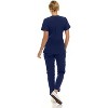 Saint Scrubs Womens 9-Pocket Medical Uniform Set- V-Neck Stretch Top with Tapered Straight Leg Pants - 2 of 4
