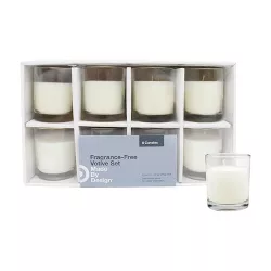 2.3" x 2" 8pk Unscented Votive Candle Set Cream - Made By Design™