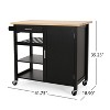 GDFStudio Carmelina Contemporary Wooden Kitchen Cart with Wheels - 3 of 4