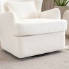 360° Velvet Swivel Chair,Velvet Accent Chair with Ottoman,Oversized Accent Barrel Armchair with Pillow,Sofa Chair with Lounge Seat-Cuddlewood - 4 of 4