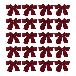 Unique Bargains Chair Sashes Self-Tie 108.27"x6.69" Wine Red 20 Pcs - 1 of 4