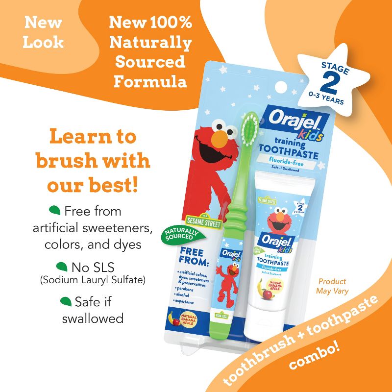 Orajel Kids Elmo Fluoride-Free Training Toothpaste &#38; Toothbrush, 3 of 9