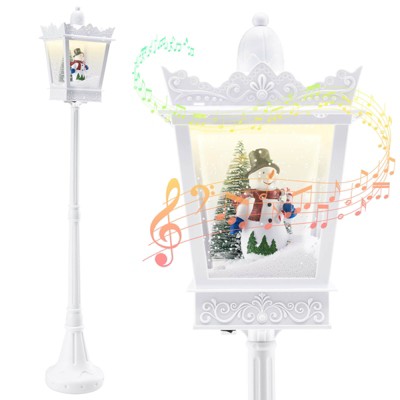 Costway 8 ft Musical Christmas Streetlight with Warm White LED Lights Snowy Effects