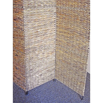 Jakarta Natural Water Hyacinth 4-Panel Folding Screen