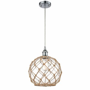 Farmhouse Rope - 1 Light Cord Hung Mini Pendant In Industrial Style-13 Inches Tall and 10 Inches Wide - 1 of 1