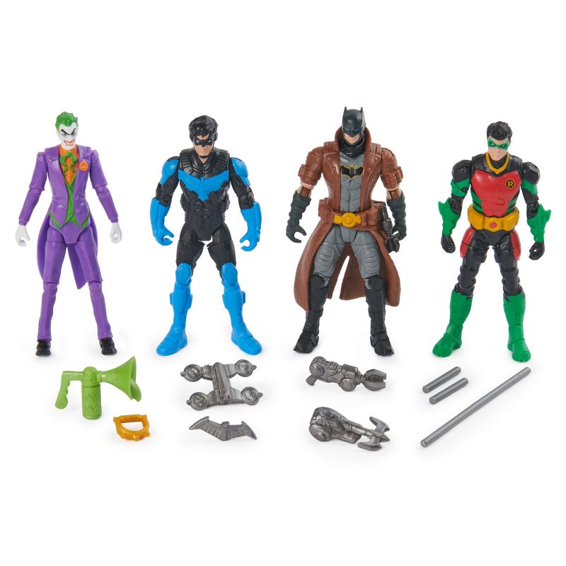 DC Comics, Batman, Team Up 4-Pack , Batman, The Joker, Robin, Nightwing 4-inch Action Figures, Super Hero Kids Toys for Boys & Girls, 1 of 8