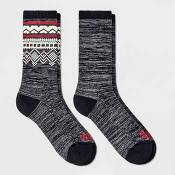 Men's Fair Isle Boot Socks - All in Motion™ Red/Black 6-12