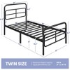 Yaheetech Modern Metal Platform Bed with Geometric Patterned Headboard - 3 of 4