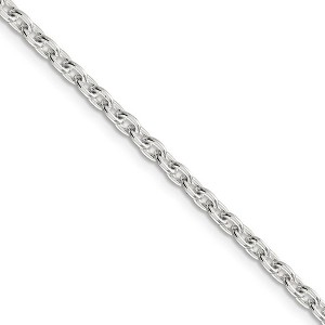 Black Bow Jewelry 3.5mm Sterling Silver Classic Solid Cable Chain Necklace - 1 of 4