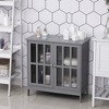 GlasFlength Kitchen Storage Accent Kitchen Cabinet Storage Cabinet Morden Sideboard Cabinet 2 Doors for Dining Room, Gray, 31.5"*14.3"*31.5" - 4 of 4