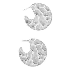 Hollywood Sensation Open Round Stud Earrings 1.625 Inches Silver - 1 of 4