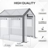 Outdoor Walk-In Tunnel Greenhouse with Roll-up Windows, Zippered Mesh Door, & Weather Cover, 8' x 6' x 7.4' - 4 of 4