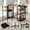 WhizMax Dining Table Set with 2 Upholstered Bar Chairs and 3 Large Storage Shelf, For Kitchen, Apartment, Small Space - 2 of 4