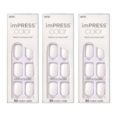 Kiss imPRESS Color Press-On Nails - Frosting - 3pk - 90ct