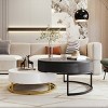 Round Lift Top Nesting Coffee Table Set with Storage Drawers,31.5" & 27.6" Tabletop for Living Room-Baofuwish - 2 of 4